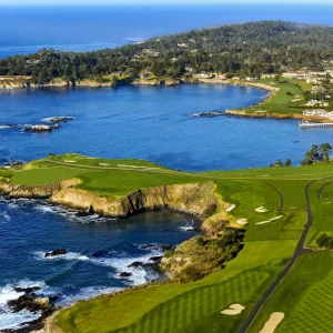 Pebble Beach Art Collection<Pebble Beach Resorts Aerial Overview By Bart Keagy