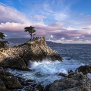 Pebble Beach Art Collection<Pebble Beach Resorts Lone Cypress Evening By Bart Keagy