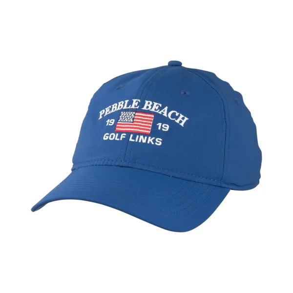 Adjustable<Pebble Beach Resorts Pebble Beach American Flag Tech Hat By Ahead