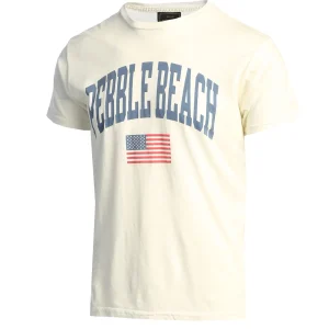Tees And Shirts<Pebble Beach Resorts Pebble Beach Black Label Usa Flag Tee By Original Retro Brand