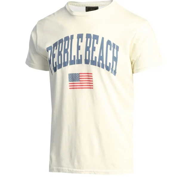 Tees And Shirts<Pebble Beach Resorts Pebble Beach Black Label Usa Flag Tee By Original Retro Brand