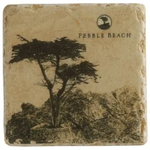 Home Decor<Pebble Beach Resorts Pebble Beach Heritage Logo Handcrafted Marble Coaster