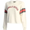 Sweatshirts<Pebble Beach Resorts Pebble Beach Ladies Black Label Stripe Sleeve Crew Sweatshirt By Original Retro Brand