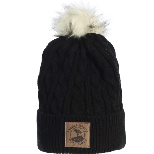 Knit & Buckets<Pebble Beach Resorts Pebble Beach Ladies Cable Knit Pom Beanie By Ahead