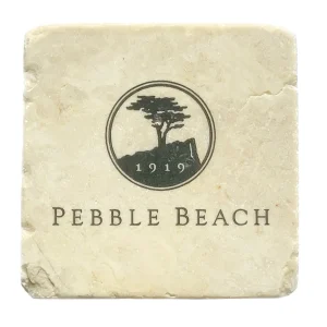 Home Decor<Pebble Beach Resorts Pebble Beach Logo Marble Coaster By Art And Stone