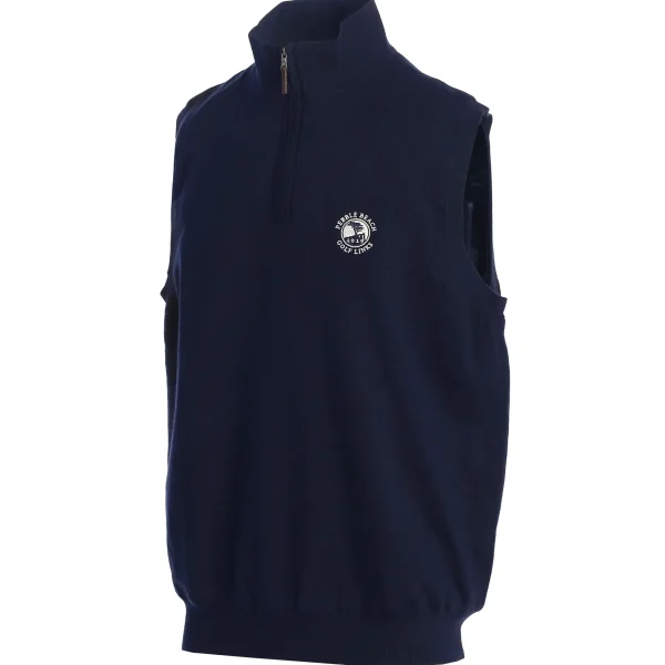 Outerwear<Pebble Beach Resorts Pebble Beach Men's Baruffa Merino 1/4 Zip Windvest By Fairway & Greene