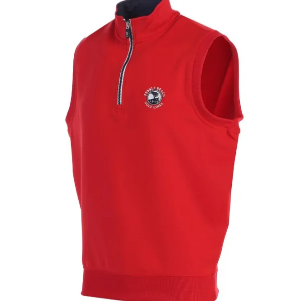 Outerwear<Pebble Beach Resorts Pebble Beach Men's "Caves" 1/4 Zip Vest By Fairway & Greene