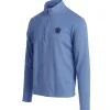 Pullovers And Sweaters<Pebble Beach Resorts Pebble Beach Men's 3-Stripes Blue Fusion 1/4 Zip By Adidas