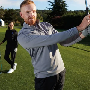 Pullovers And Sweaters<Pebble Beach Resorts Pebble Beach Men's 3-Stripes Heather 1/4 Zip By Adidas