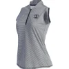 Polos<Pebble Beach Resorts Pebble Beach Women's Sleeveless 1/2 Zip Stripe Polo By Adidas