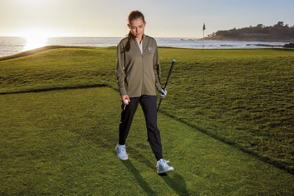Outerwear<Pebble Beach Resorts Pebble Beach Women's Textured Full Zip Jacket By Adidas