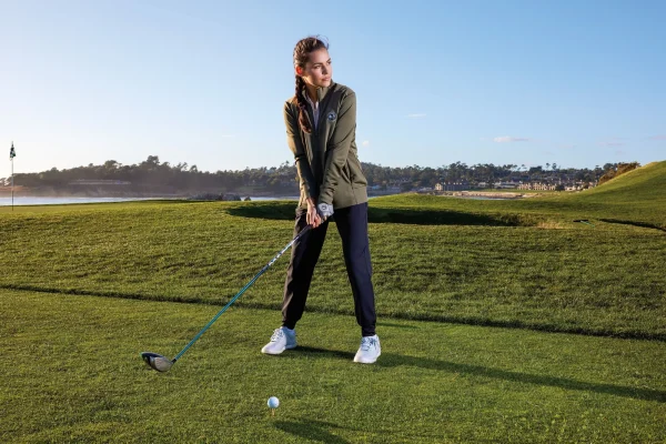 Outerwear<Pebble Beach Resorts Pebble Beach Women's Textured Full Zip Jacket By Adidas