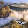 Pebble Beach Art Collection<Pebble Beach Resorts Sunset Symphony By Joann Dost -Metal Print